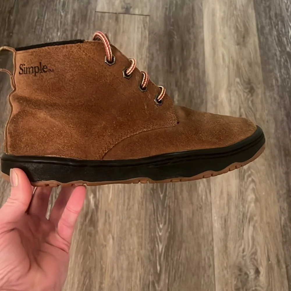 Simple Chukka Boots Men Size 8 Brown Suede leather Lace Up Ankle Shoes